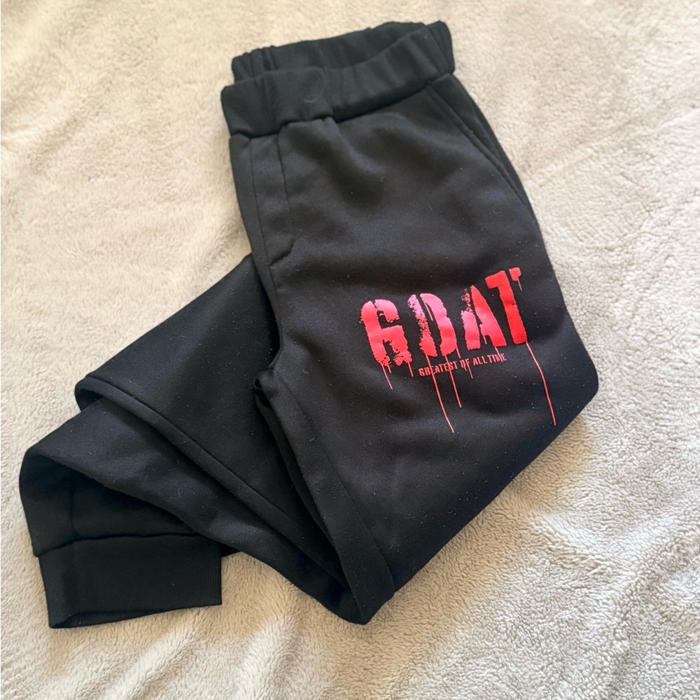 GOAT Graphic Black Joggers with Red Print (Bundle with 3 or more for 70% off)